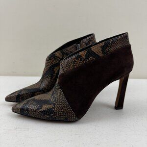VINCE CAMUTO Womens Brown Sempren Pointed Toe Stiletto Leather Booties Sz 9